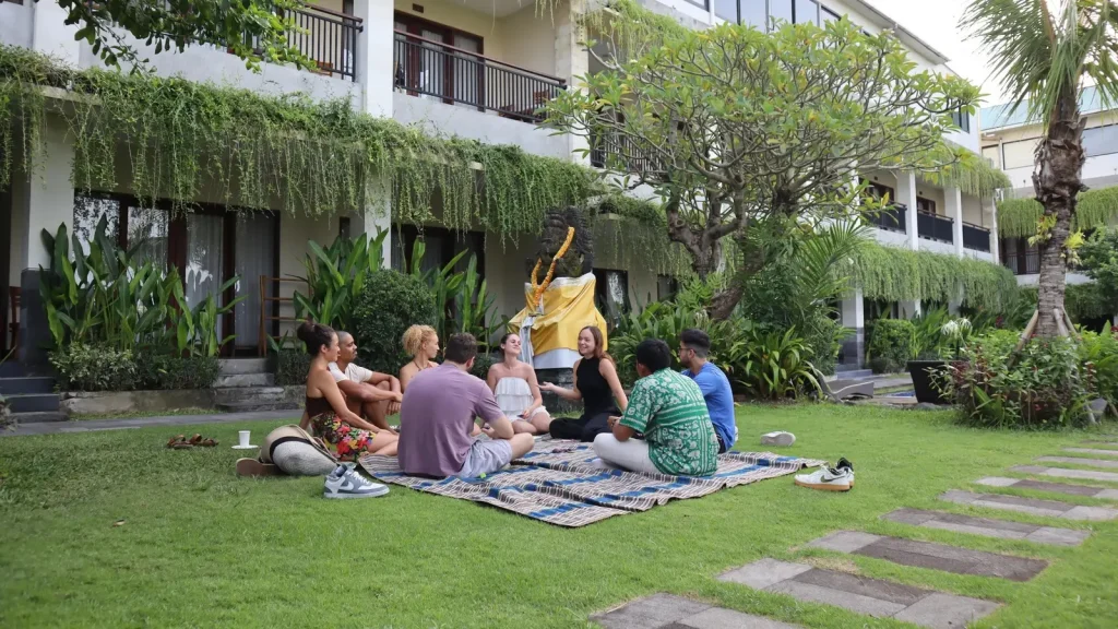 Community circle in the garden at Puri Canggu