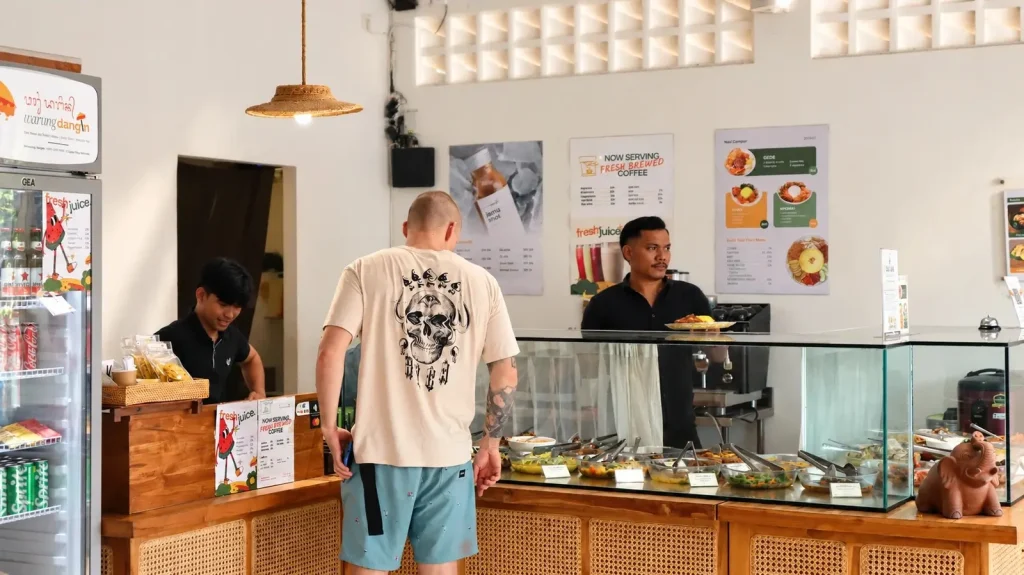 Ordering at the Warung Dangin counter